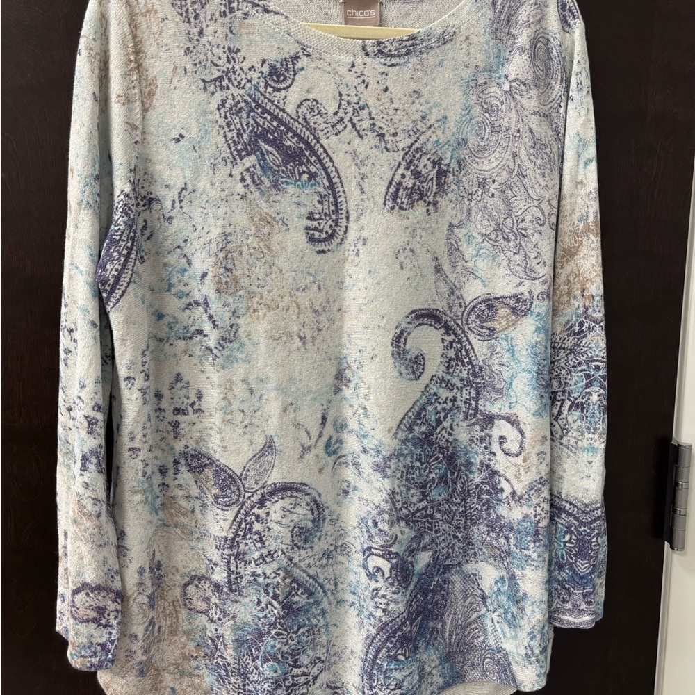 Chico's Multicolor Paisley Sweatshirt